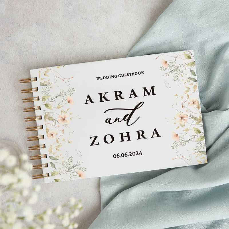 Personalized A4-A5 Guest Book for Wedding Decoration Custom Wedding Guest Book Birthday Photo Album Flower Signature Book Gifts