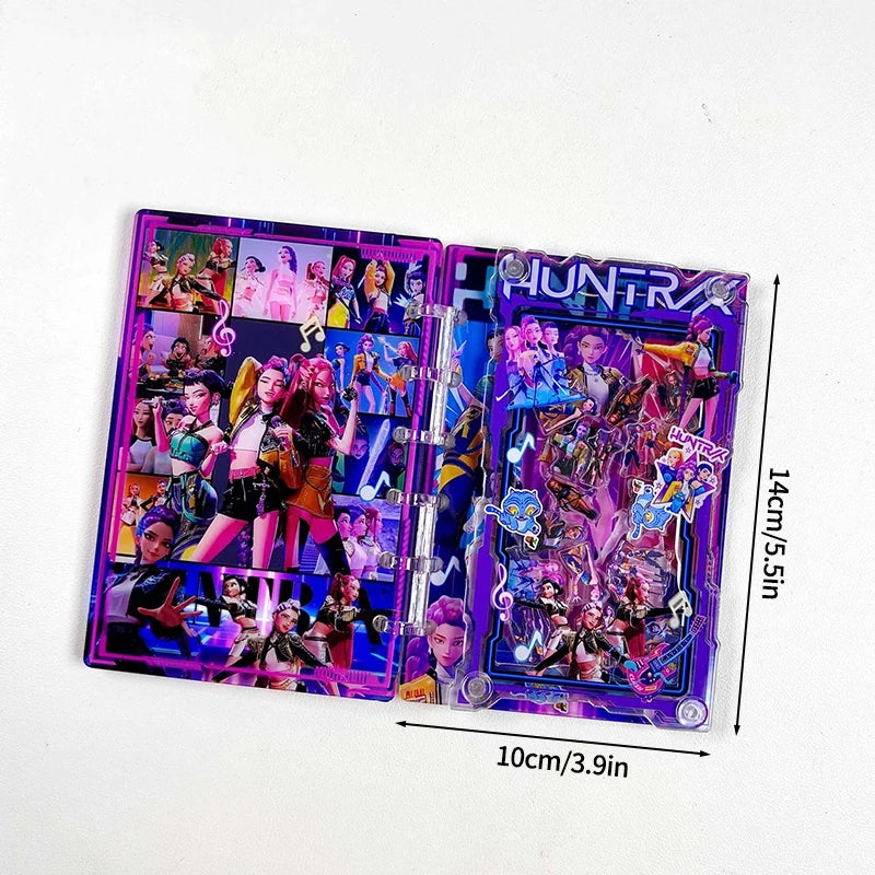 Kpop DDemon Hunter Notebook Acrylic Loose Leaf A7 Notebook Creative Rumi Mira Zoey Saja Cartoon DIY Notebook Student Stationery