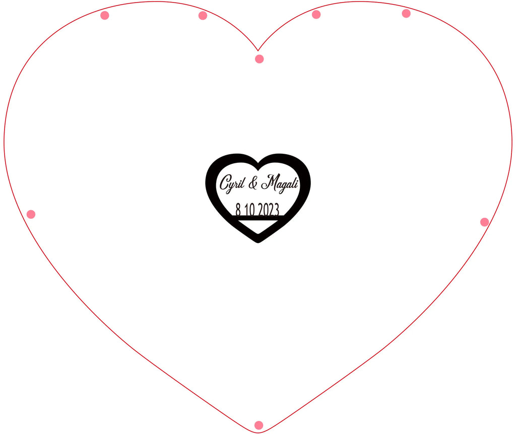 Transparent Wedding Guest Book, Guest Book, Heart-Shaped Flashing Silver Frame Guest Book, Heart-Shaped Guest Book