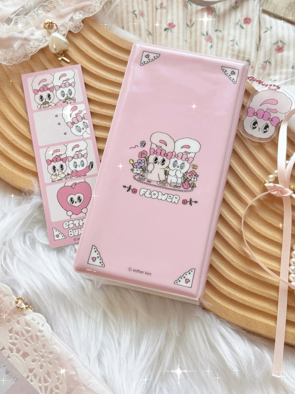 Cute Pink Photocard Holder Card Collect Book life 4 cuts Bookmarks Idol Photo Album Kpop Binder