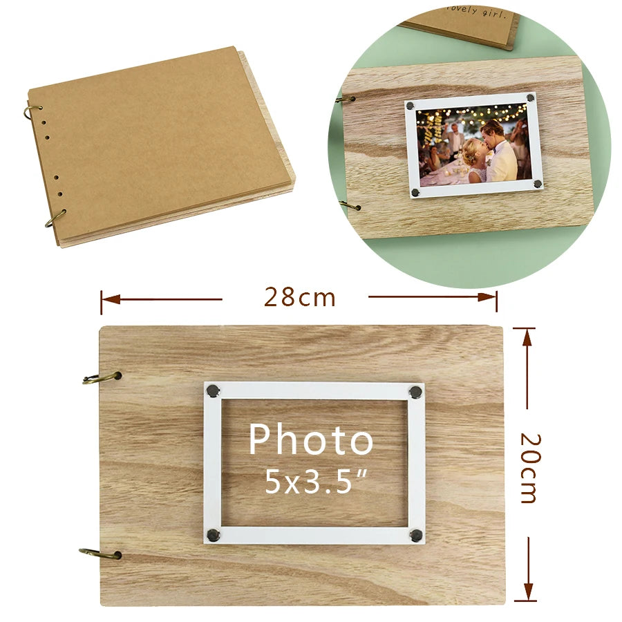 1 Set Wooden Wedding Guestbook for Guests Wood Tree with 100Pcs Wood Heart Chips Sign-in Book Wedding Marriage Decoration