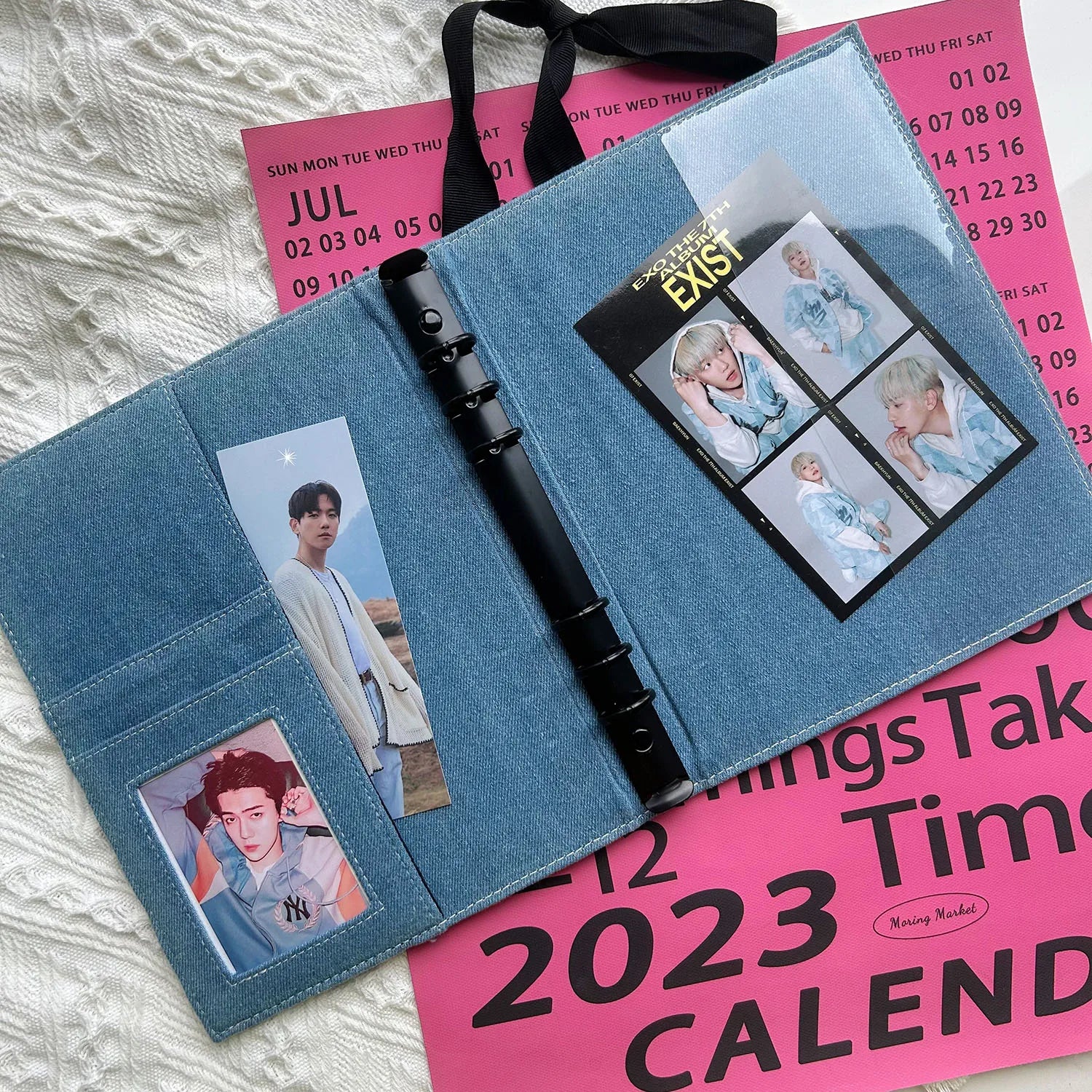 Tassel Butterfly Jeans A5 Binder Photocard Holder Kpop Kawaii Notebook Idol Photo Album 3inch Photocards Collect Book
