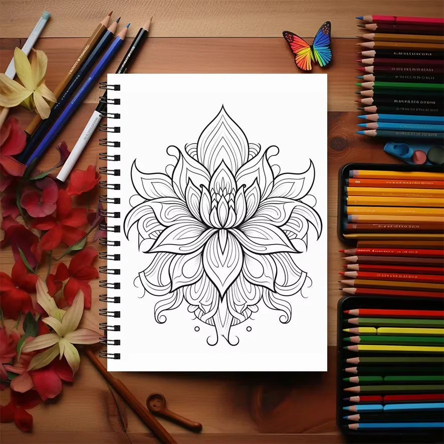 Mandala Coloring Book for Adults - 8.3x11.2 inches Stress Relief 22 Pages Art Therapy Illustrations Holiday Gift